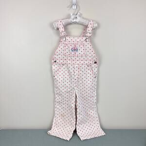 Vintage Healthtex the All American Jean Polka Dot Heart Overalls 3T USA